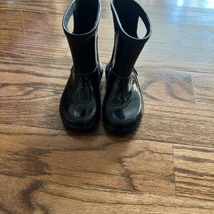 UGG Glossy Black Kids Rain Boots